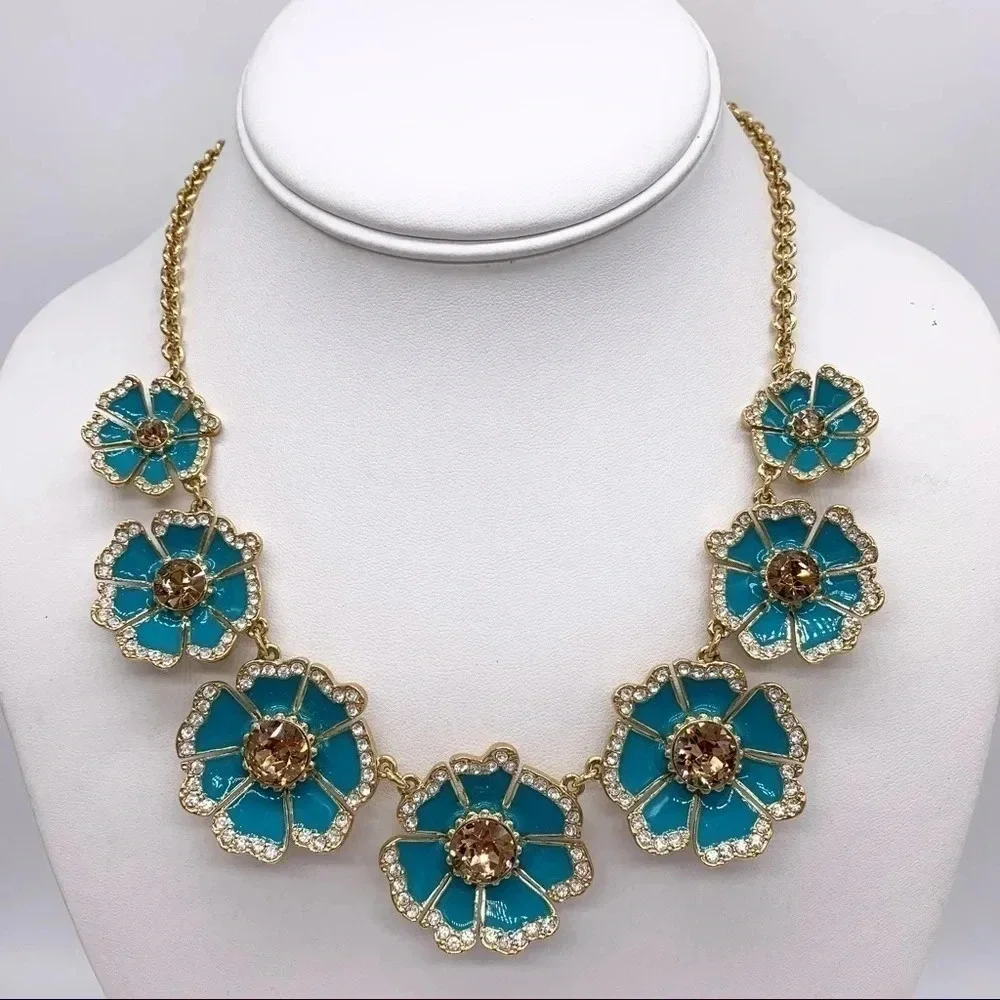 Kate Spade Garden Grove Blue Jeweled Necklace